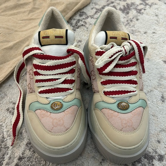 GUCCI  AUTHENTIC GUCCI WOMEN'S SCREENER SNEAKER SIZE 38 - Picture 12 of 17
